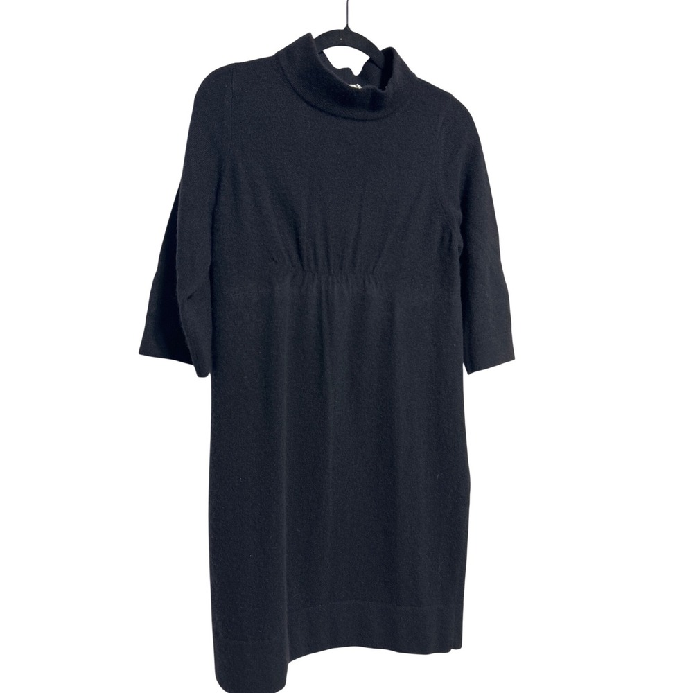 Vince 100% Cashmere‎ 3/4 Sleeve Mini Sweater Dress Black Size Medium EUC